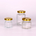 Wholesale Custom hexagonal glass jam jar food glass honey jar with screw cap